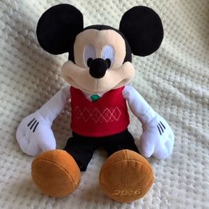 DISNEY Collection Plush Mickey Mouse Stuffed Animal Doll Toy in Red Vest 2016